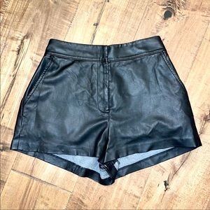 Black Leather Leith Shorts